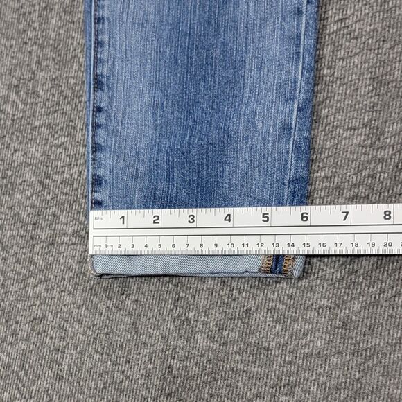 GAP Jeans Womens 8 Blue Boyfriend Fit Medium Wash Cuffed Cropped 32x26 - Picture 7 of 14